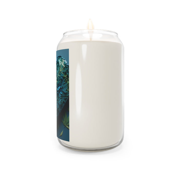 Cannabis Heart Art - Scented Candle - Home Decor - g(0D·IO) - Vanilla Bean - 13.75oz -