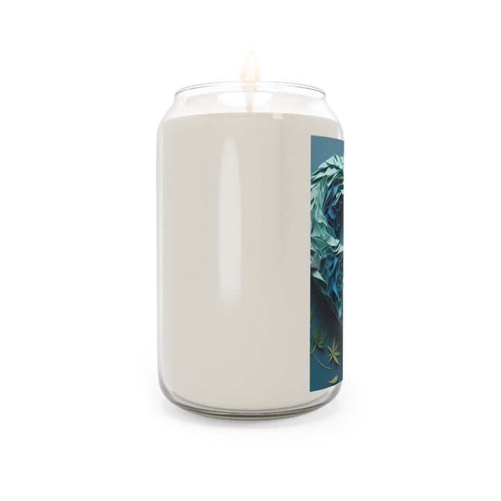 Cannabis Heart Art - Scented Candle - Home Decor - g(0D·IO) - Vanilla Bean - 13.75oz -