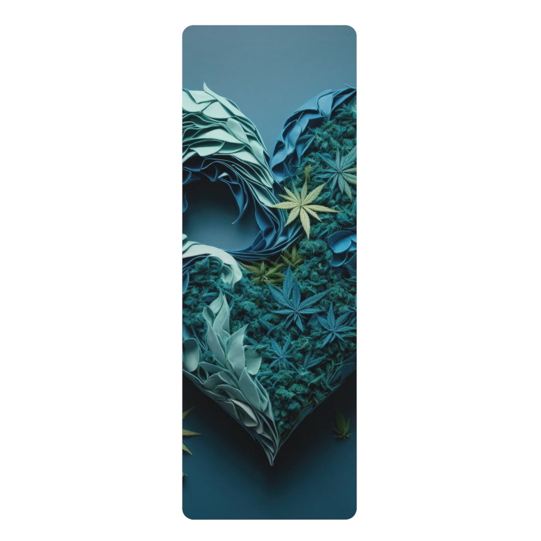 Cannabis Heart Art - Yoga Mat - Home Decor - g(0D·IO) - 24” x 68” - -