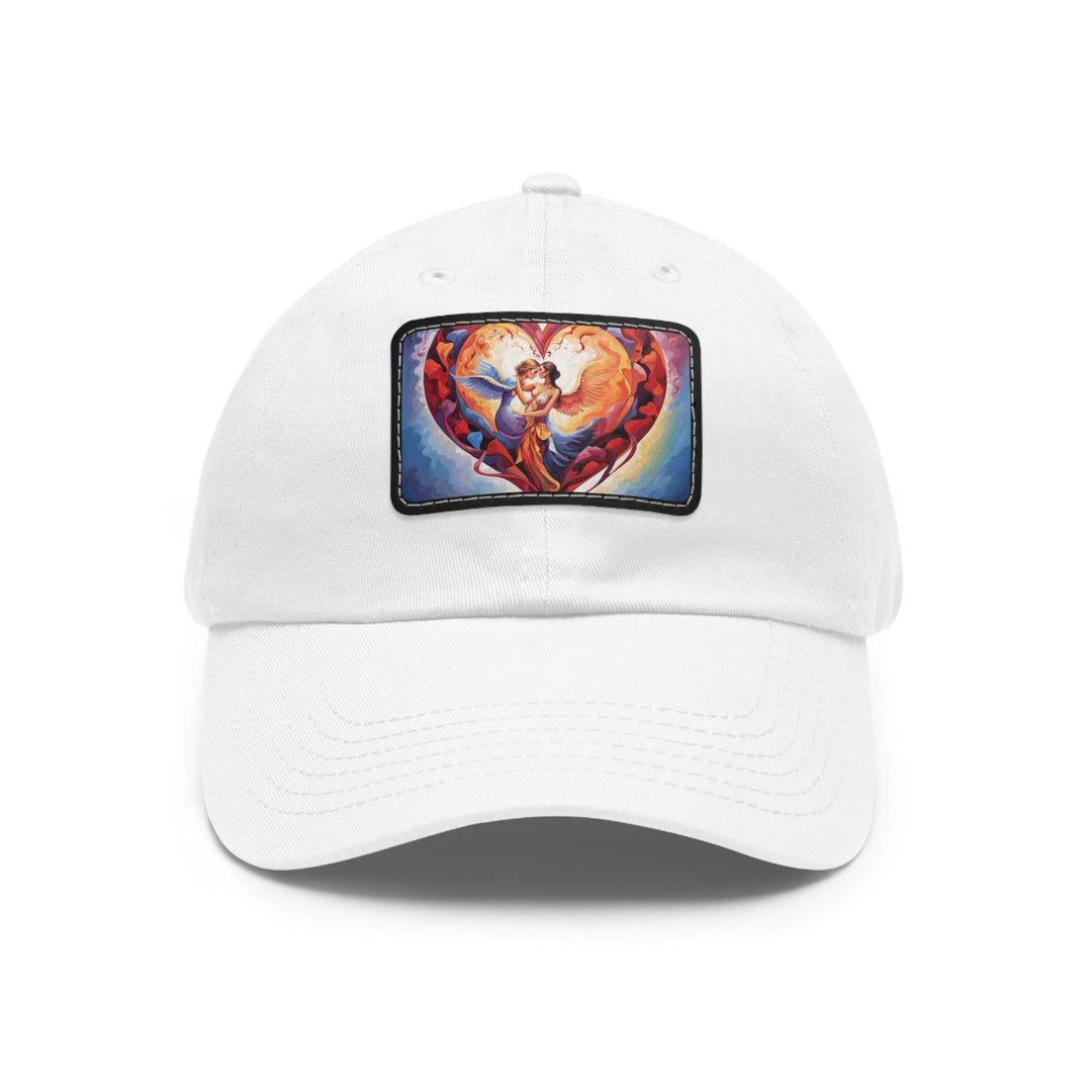 Celestial Love Embrace - Dad Hat - Hats - g(0D·IO) - White / Black patch - Rectangle - One size