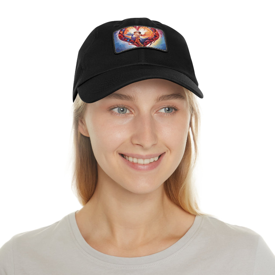 Celestial Love Embrace - Dad Hat - Hats - g(0D·IO) - White / Black patch - Rectangle - One size