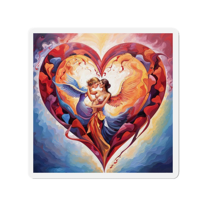Celestial Love Embrace - Die-cut Magnet - Home Decor - g(0D·IO) - 4" x 4" - Die-Cut - 1 pc