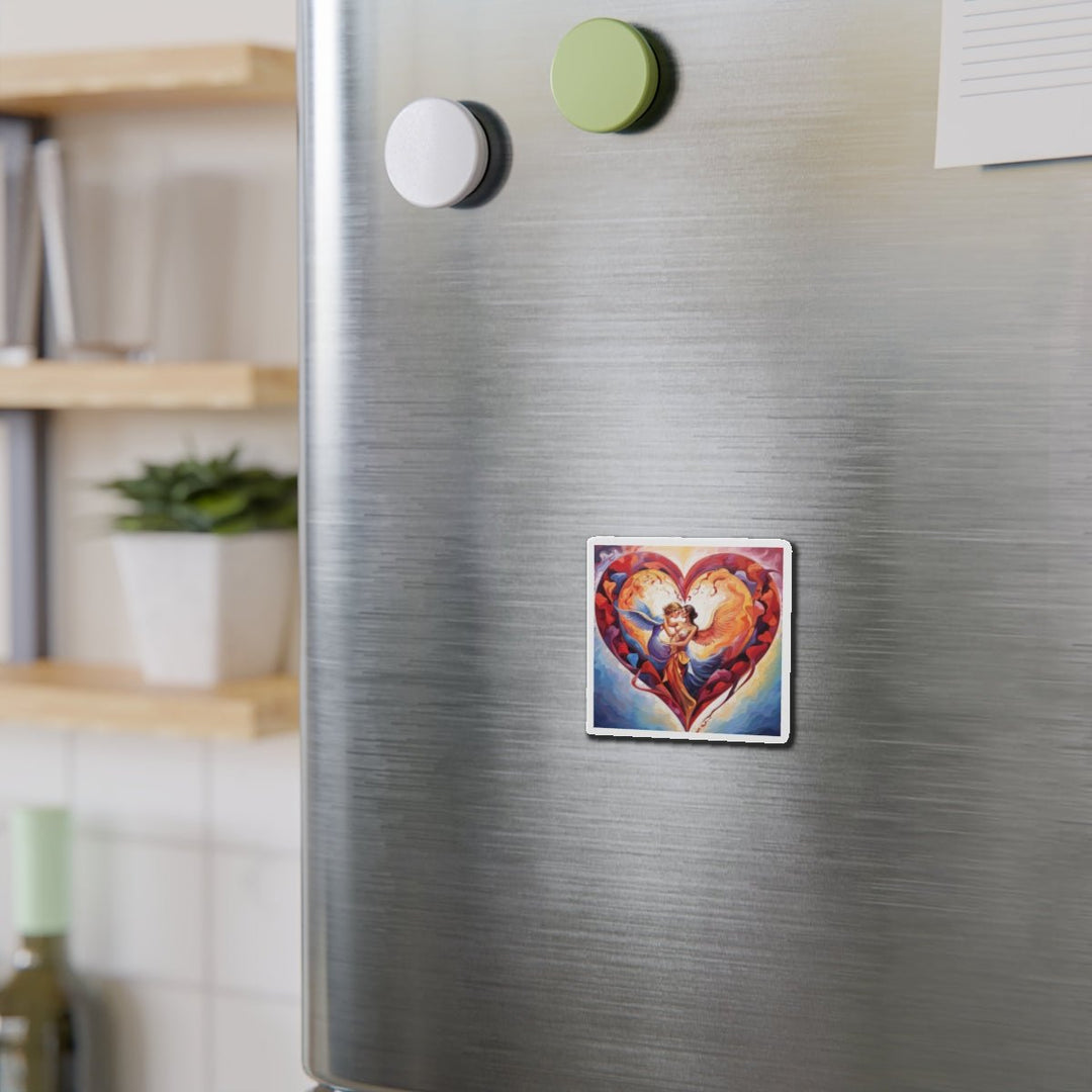 Celestial Love Embrace - Die-cut Magnet - Home Decor - g(0D·IO) - 6 × 6" - Die-Cut - 1 pc