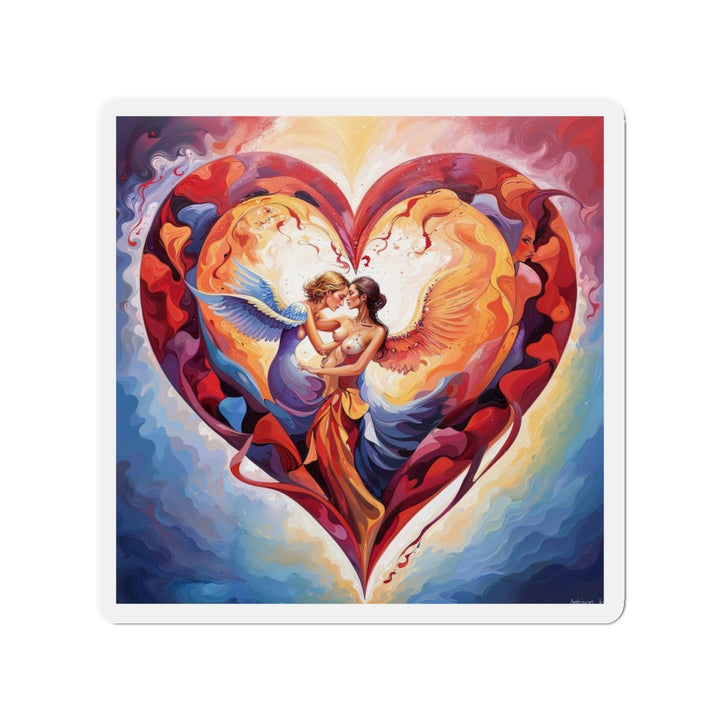 Celestial Love Embrace - Die-cut Magnet - Home Decor - g(0D·IO) - 5" x 5" - Die-Cut - 1 pc