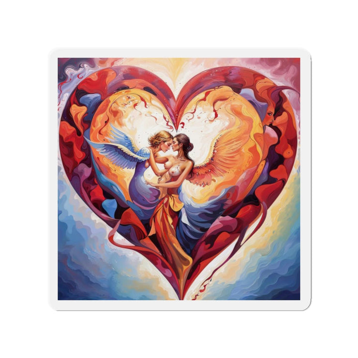 Celestial Love Embrace - Die-cut Magnet - Home Decor - g(0D·IO) - 2" x 2" - Die-Cut - 1 pc