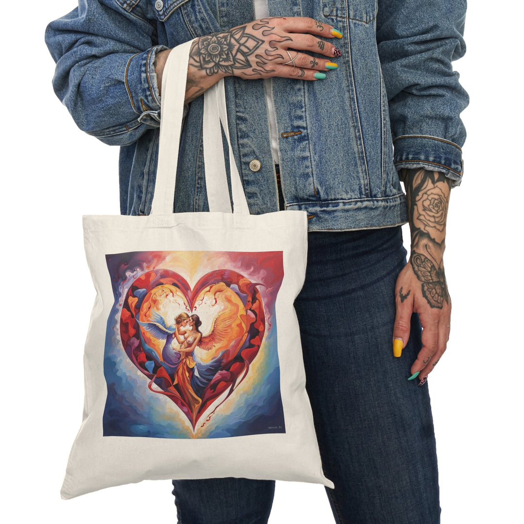 Celestial Love Embrace - Natural Tote Bag - Bags - g(0D·IO) - 15" x 16" - Natural -