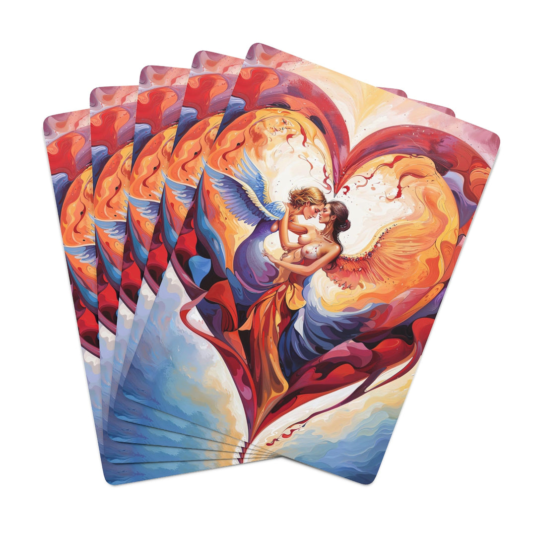 Celestial Love Embrace - Poker Cards - Paper products - g(0D·IO) - 2.47" x 3.47" - White - Semi Glossy