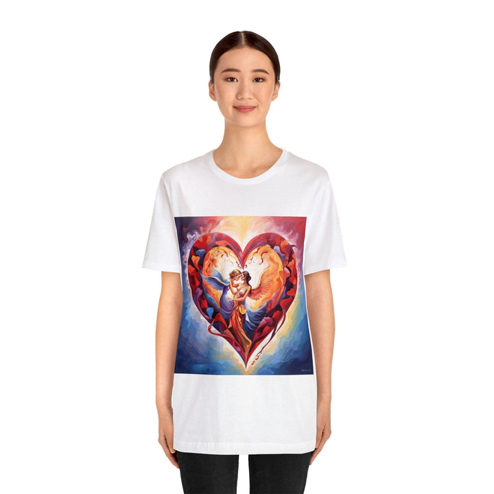 Celestial Love Embrace - Unisex Jersey Short Sleeve Tee - T-Shirt - g(0D·IO) - Black - S -