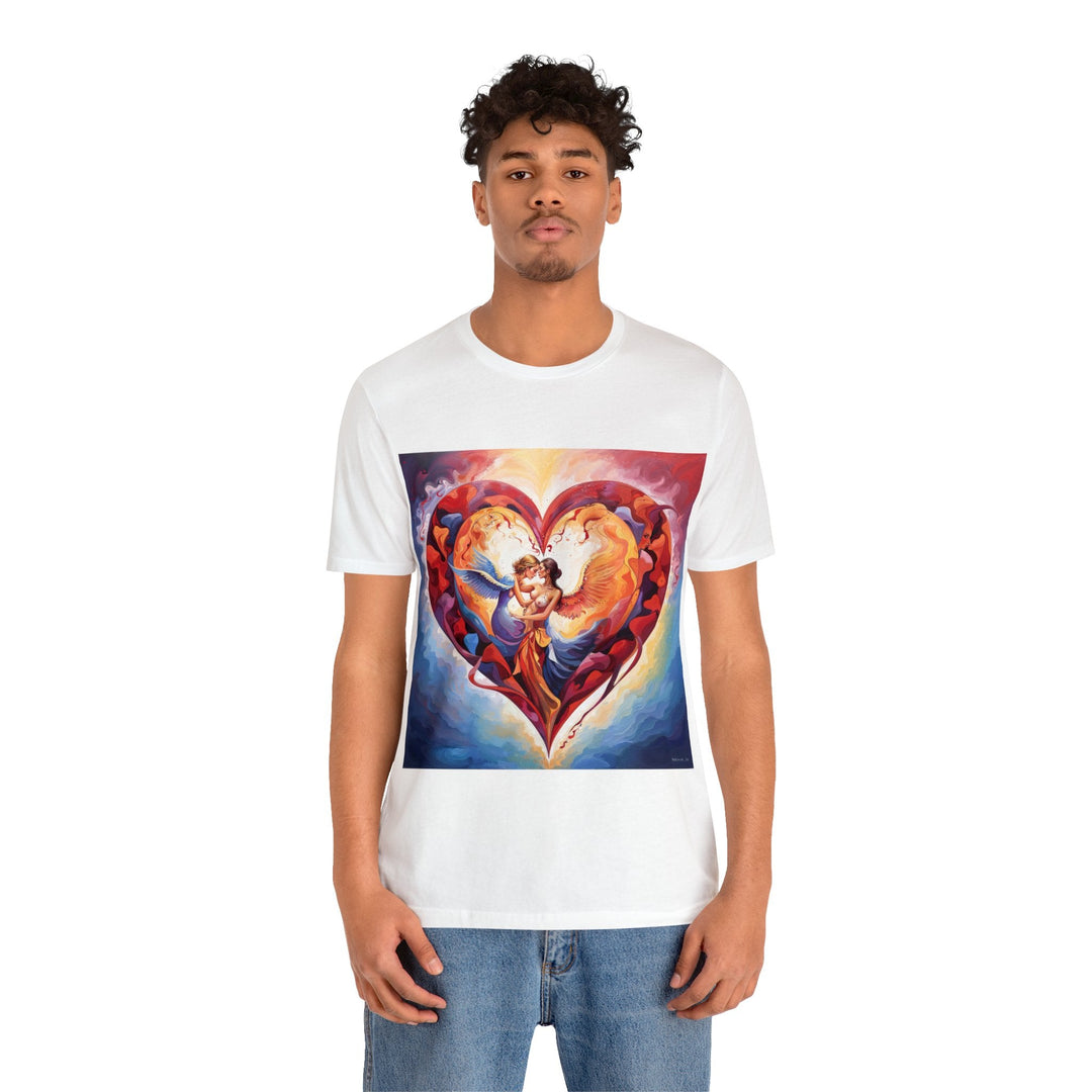 Celestial Love Embrace - Unisex Jersey Short Sleeve Tee - T-Shirt - g(0D·IO) - Black - S -