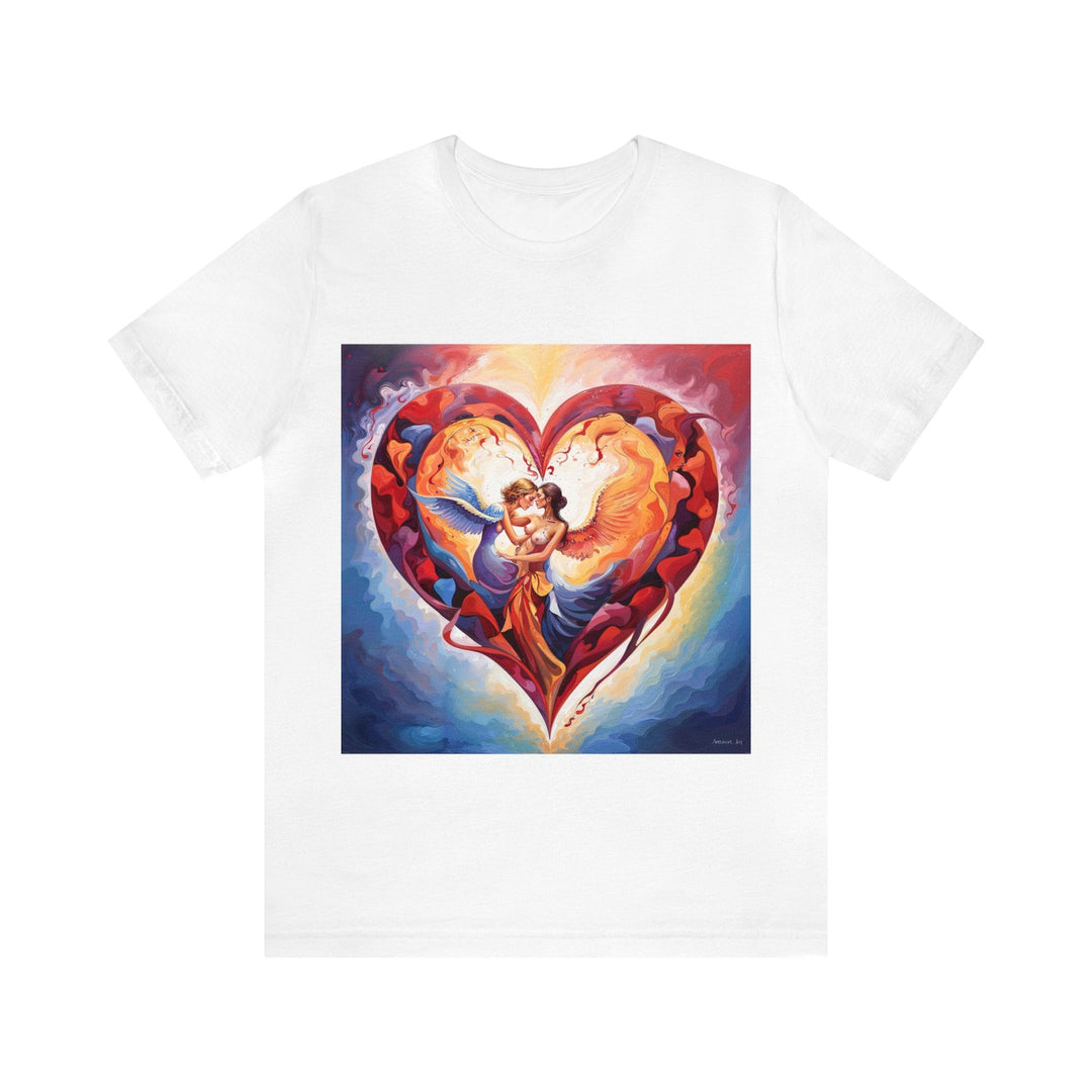 Celestial Love Embrace - Unisex Jersey Short Sleeve Tee - T-Shirt - g(0D·IO) - White - S -