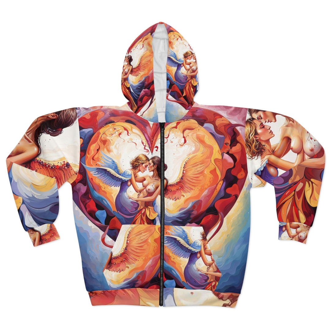 Celestial Love Embrace - Unisex Zip Hoodie - All Over Prints - g(0D·IO) - XS - -