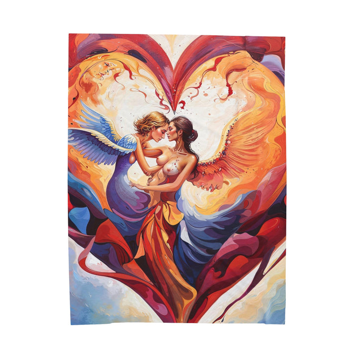 Celestial Love Embrace - Velveteen Plush Blanket - All Over Prints - g(0D·IO) - 60" × 80" - -