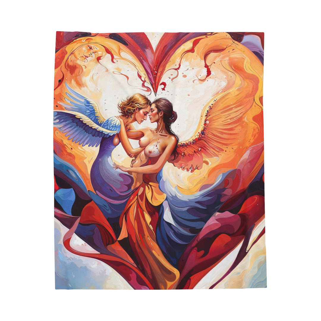 Celestial Love Embrace - Velveteen Plush Blanket - All Over Prints - g(0D·IO) - 50" × 60" - -