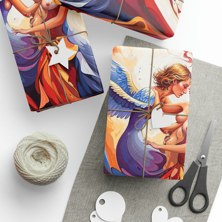 Celestial Love Embrace - Wrapping Paper - Home Decor - g(0D·IO) - 30'' x 72'' - Matte -