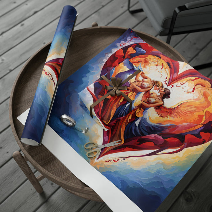 Celestial Love Embrace - Wrapping Paper - Home Decor - g(0D·IO) - 30'' x 72'' - Matte -