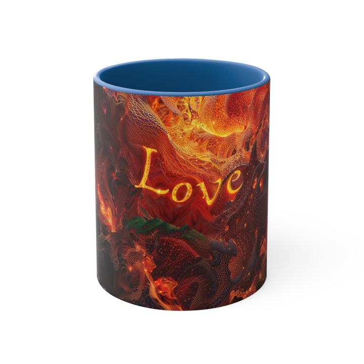 Chaotic Fiery Love - Accent Coffee Mug - Mug - g(0D·IO) - Blue - 11oz -