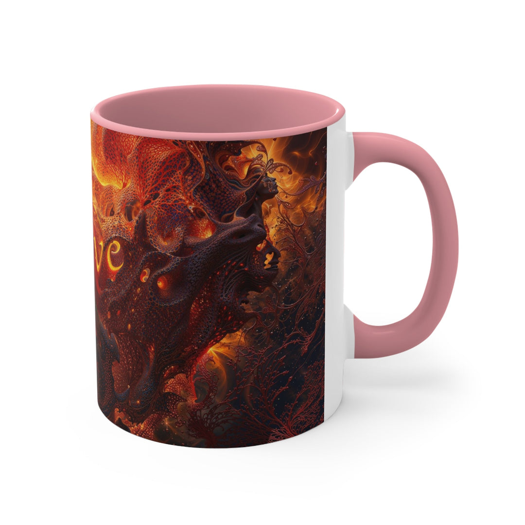 Chaotic Fiery Love - Accent Coffee Mug - Mug - g(0D·IO) - Pink - 11oz -