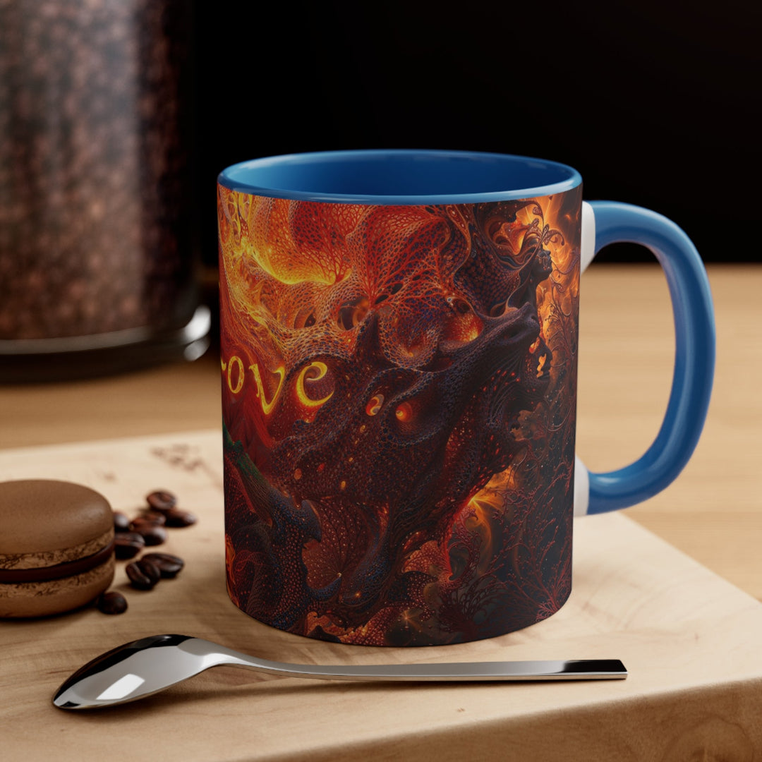 Chaotic Fiery Love - Accent Coffee Mug - Mug - g(0D·IO) - Pink - 11oz -