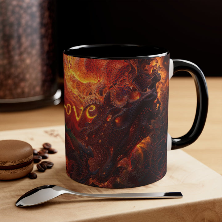 Chaotic Fiery Love - Accent Coffee Mug - Mug - g(0D·IO) - Pink - 11oz -