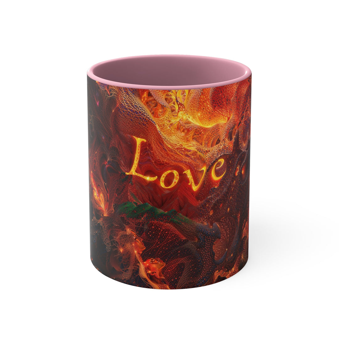 Chaotic Fiery Love - Accent Coffee Mug - Mug - g(0D·IO) - Pink - 11oz -