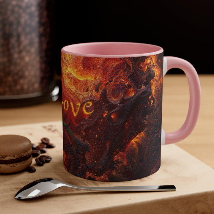 Chaotic Fiery Love - Accent Coffee Mug - Mug - g(0D·IO) - Pink - 11oz -