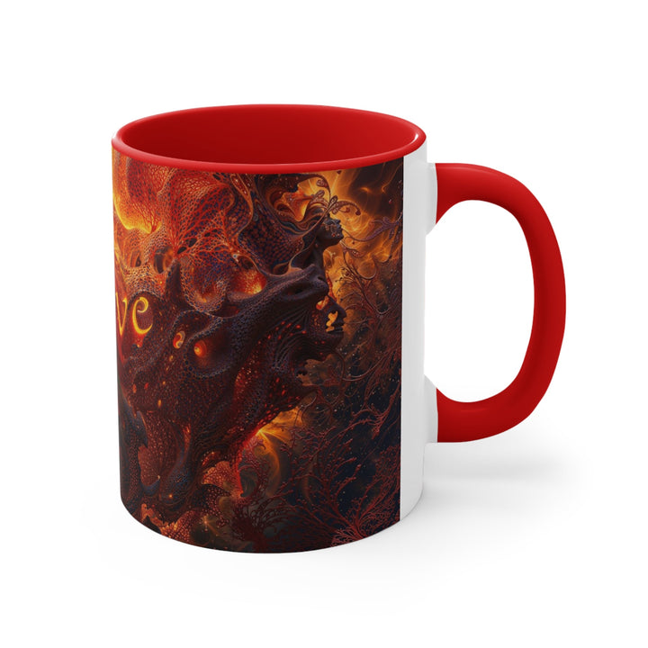 Chaotic Fiery Love - Accent Coffee Mug - Mug - g(0D·IO) - Pink - 11oz -