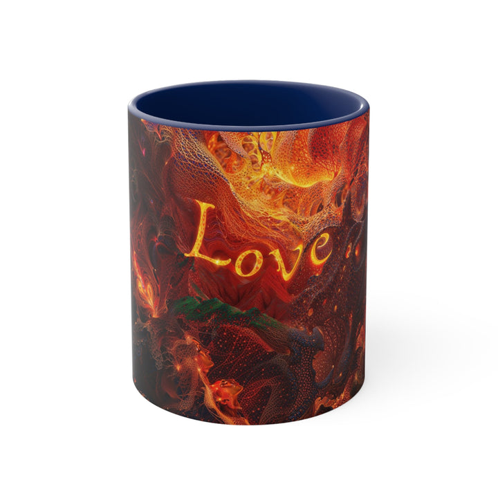 Chaotic Fiery Love - Accent Coffee Mug - Mug - g(0D·IO) - Navy - 11oz -