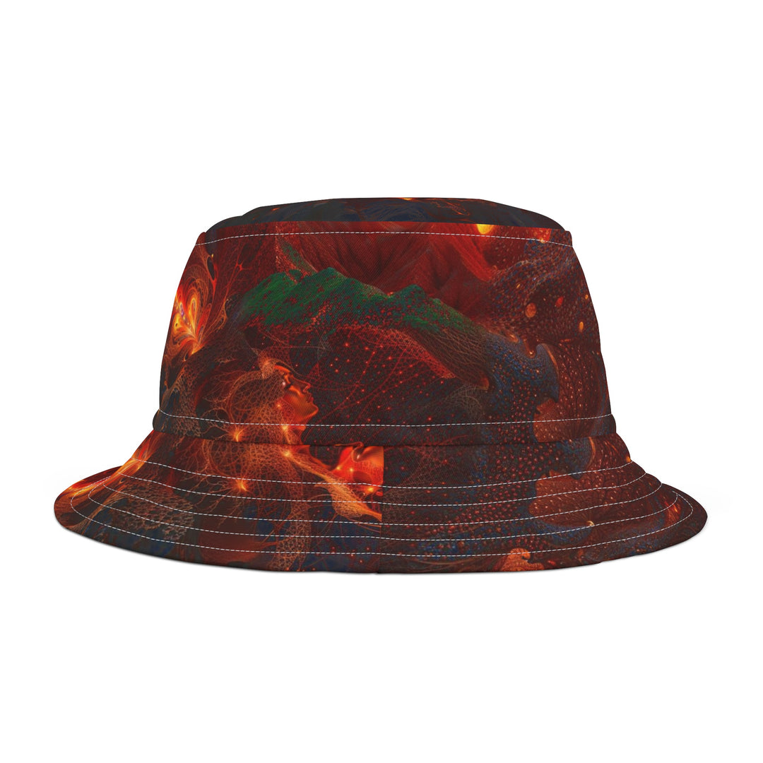 Chaotic Fiery Love - Bucket Hat - Hats - g(0D·IO) - Large - White stitching -