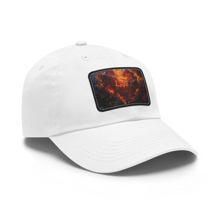 Chaotic Fiery Love - Dad Hat - Hats - g(0D·IO) - White / Black patch - Rectangle - One size