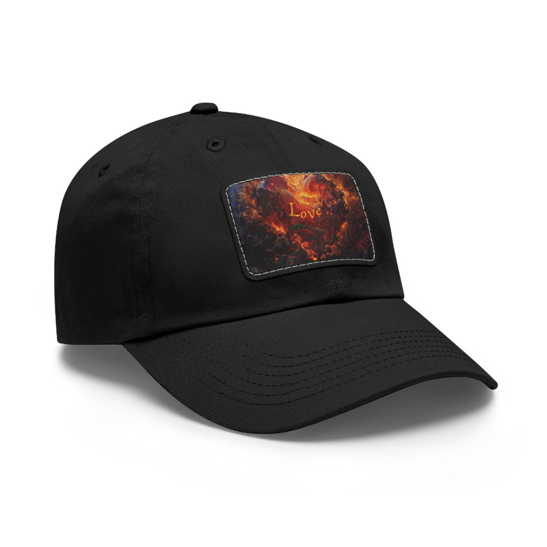 Chaotic Fiery Love - Dad Hat - Hats - g(0D·IO) - White / Black patch - Rectangle - One size