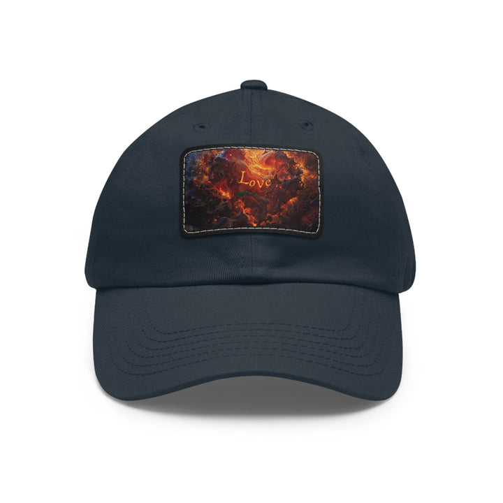 Chaotic Fiery Love - Dad Hat - Hats - g(0D·IO) - Navy / Black patch - Rectangle - One size