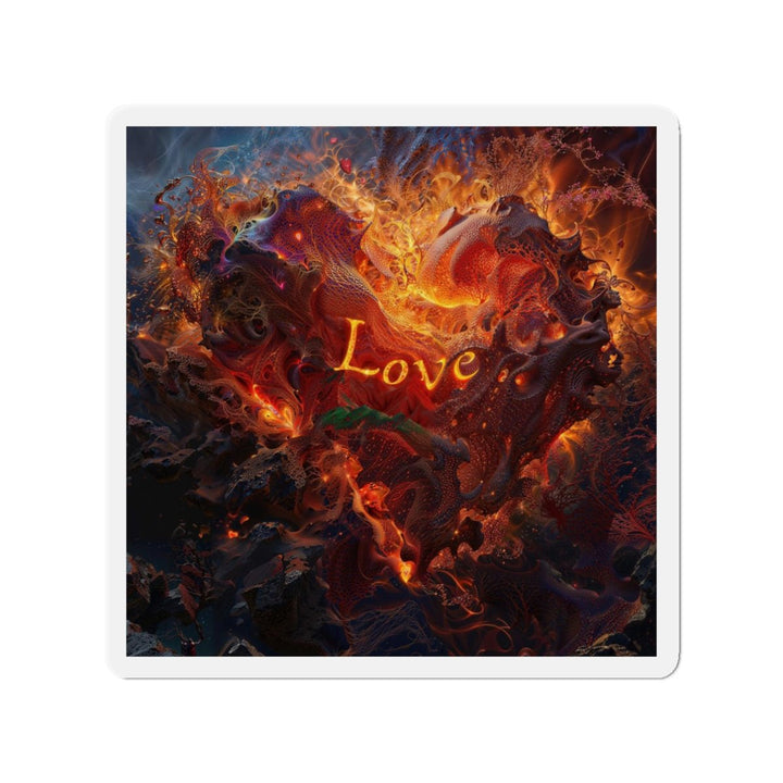 Chaotic Fiery Love - Die-cut Magnet - Home Decor - g(0D·IO) - 3" x 3" - Die-Cut - 1 pc