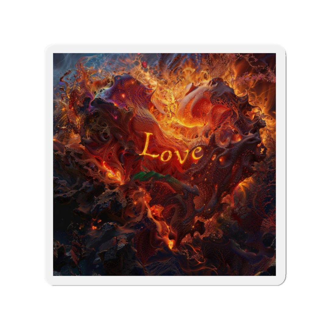 Chaotic Fiery Love - Die-cut Magnet - Home Decor - g(0D·IO) - 2" x 2" - Die-Cut - 1 pc