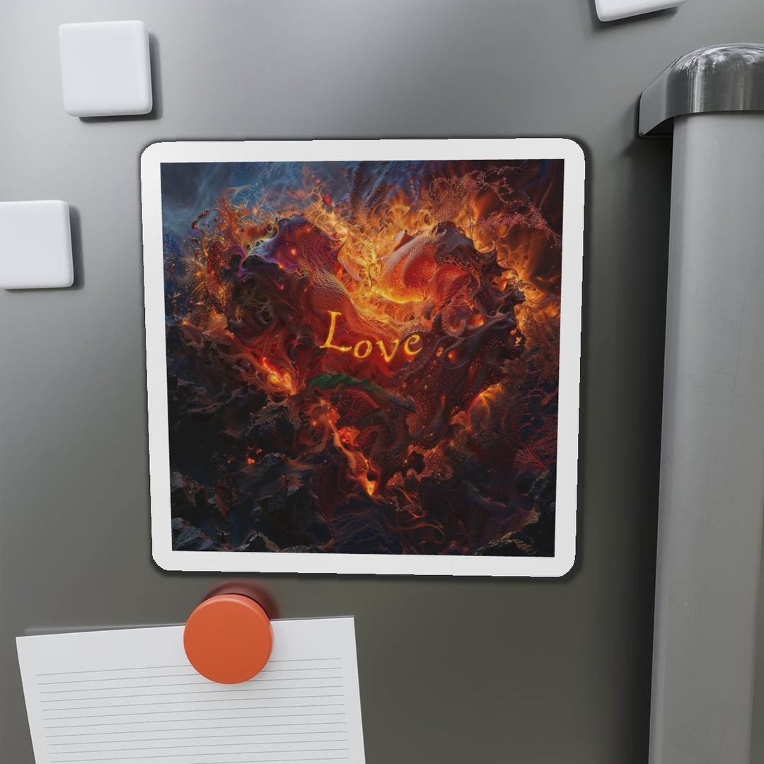Chaotic Fiery Love - Die-cut Magnet - Home Decor - g(0D·IO) - 6 × 6" - Die-Cut - 1 pc