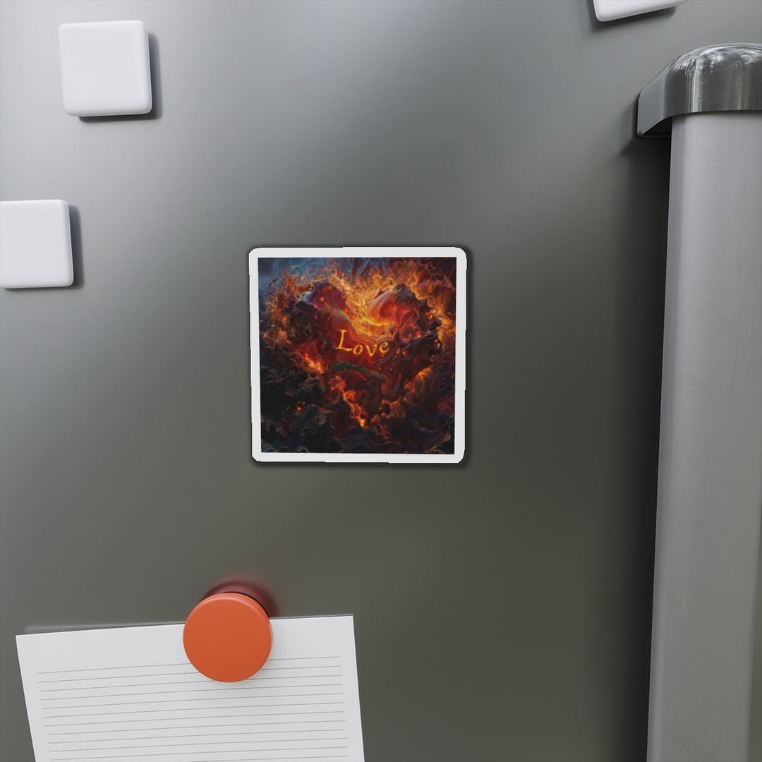 Chaotic Fiery Love - Die-cut Magnet - Home Decor - g(0D·IO) - 6 × 6" - Die-Cut - 1 pc