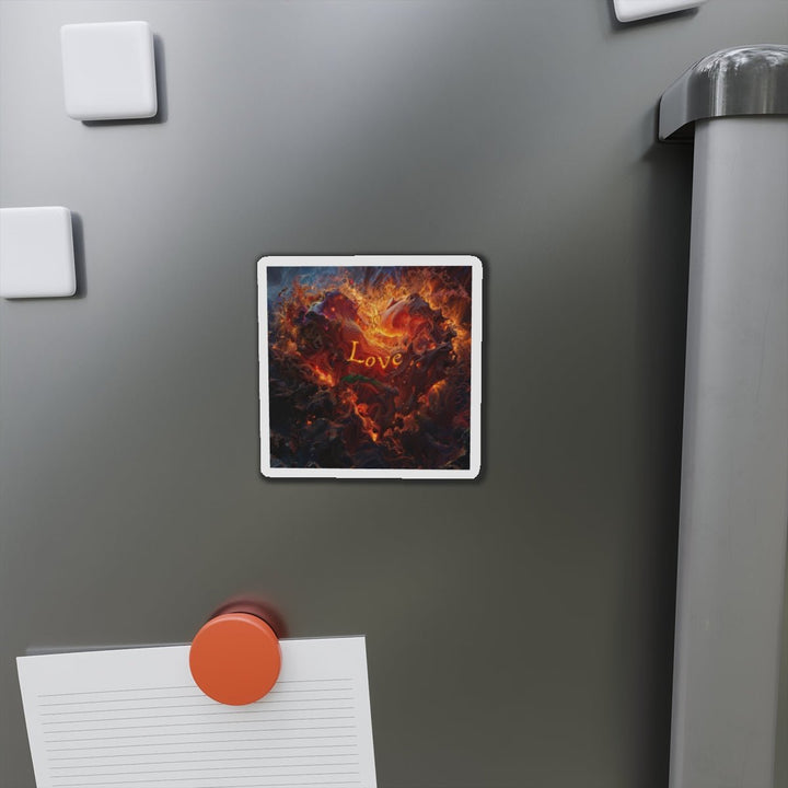 Chaotic Fiery Love - Die-cut Magnet - Home Decor - g(0D·IO) - 6 × 6" - Die-Cut - 1 pc
