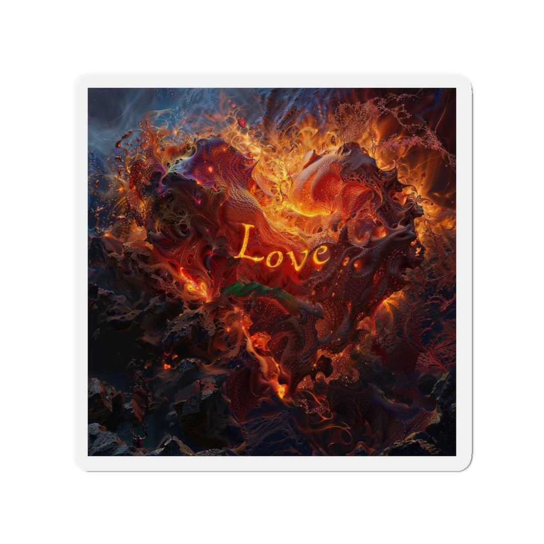 Chaotic Fiery Love - Die-cut Magnet - Home Decor - g(0D·IO) - 6 × 6" - Die-Cut - 1 pc