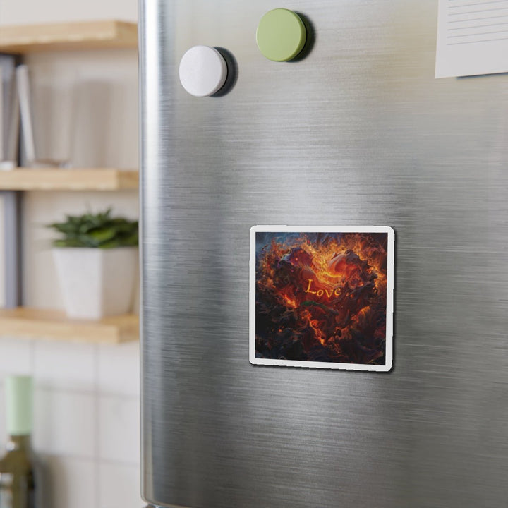 Chaotic Fiery Love - Die-cut Magnet - Home Decor - g(0D·IO) - 6 × 6" - Die-Cut - 1 pc