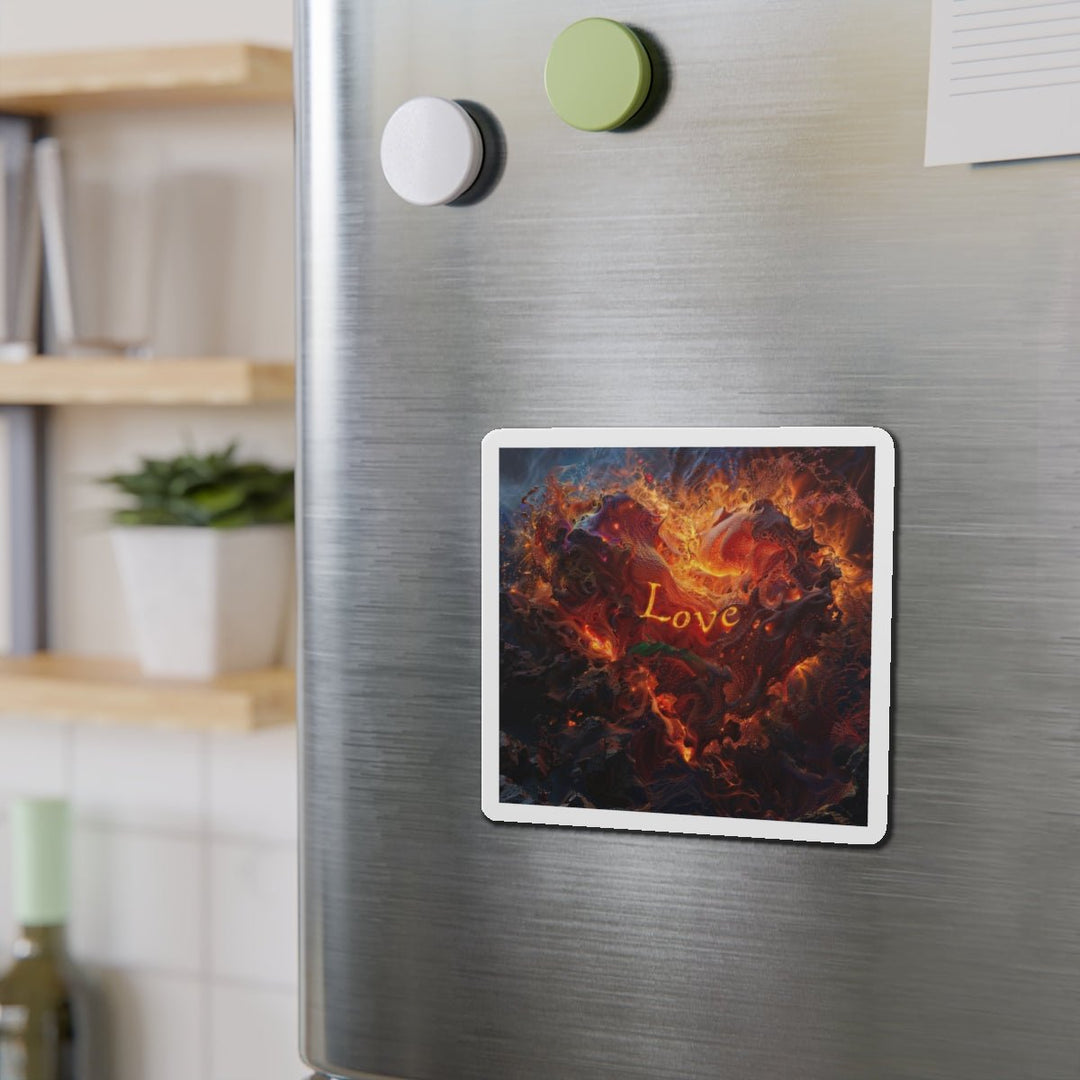 Chaotic Fiery Love - Die-cut Magnet - Home Decor - g(0D·IO) - 6 × 6" - Die-Cut - 1 pc