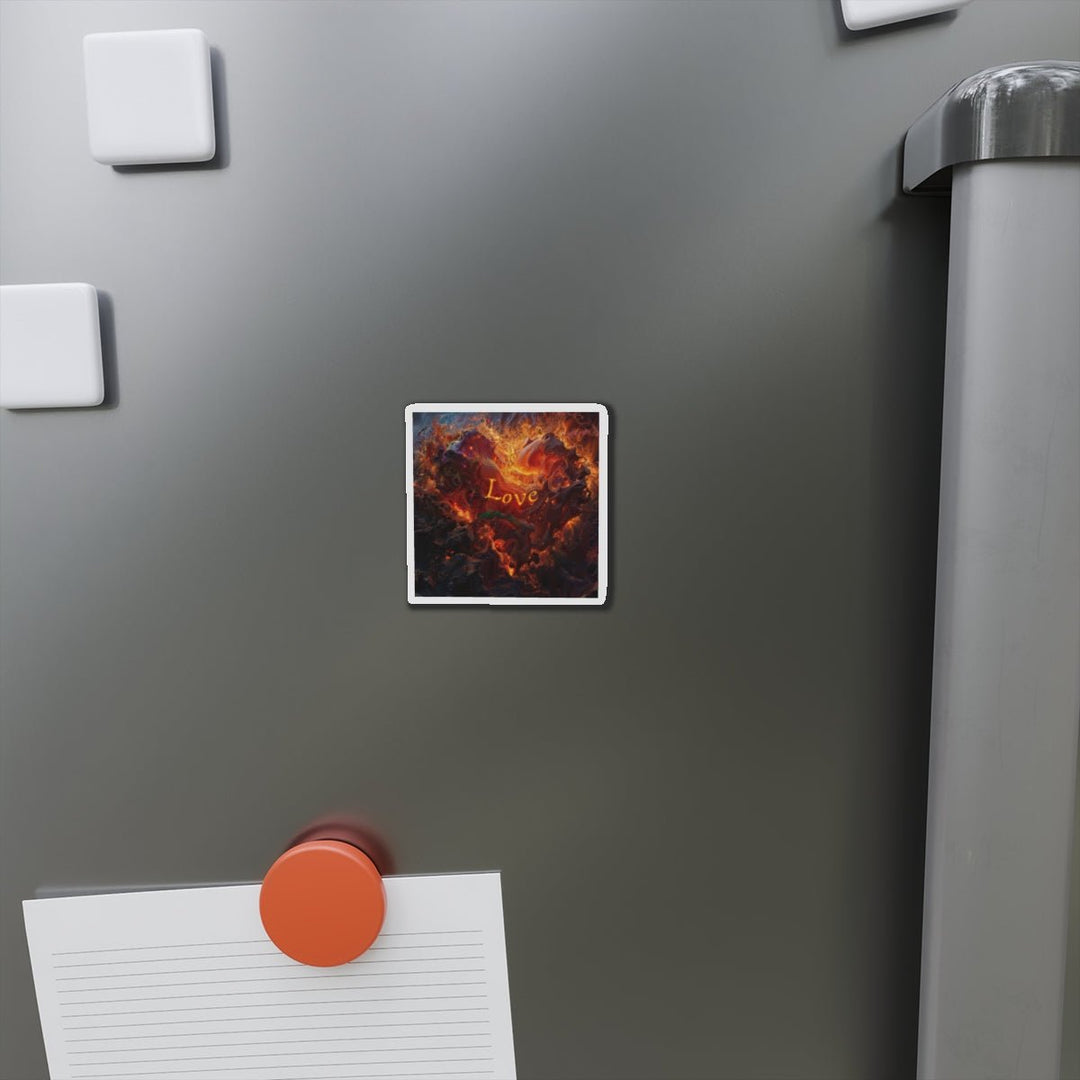 Chaotic Fiery Love - Die-cut Magnet - Home Decor - g(0D·IO) - 6 × 6" - Die-Cut - 1 pc