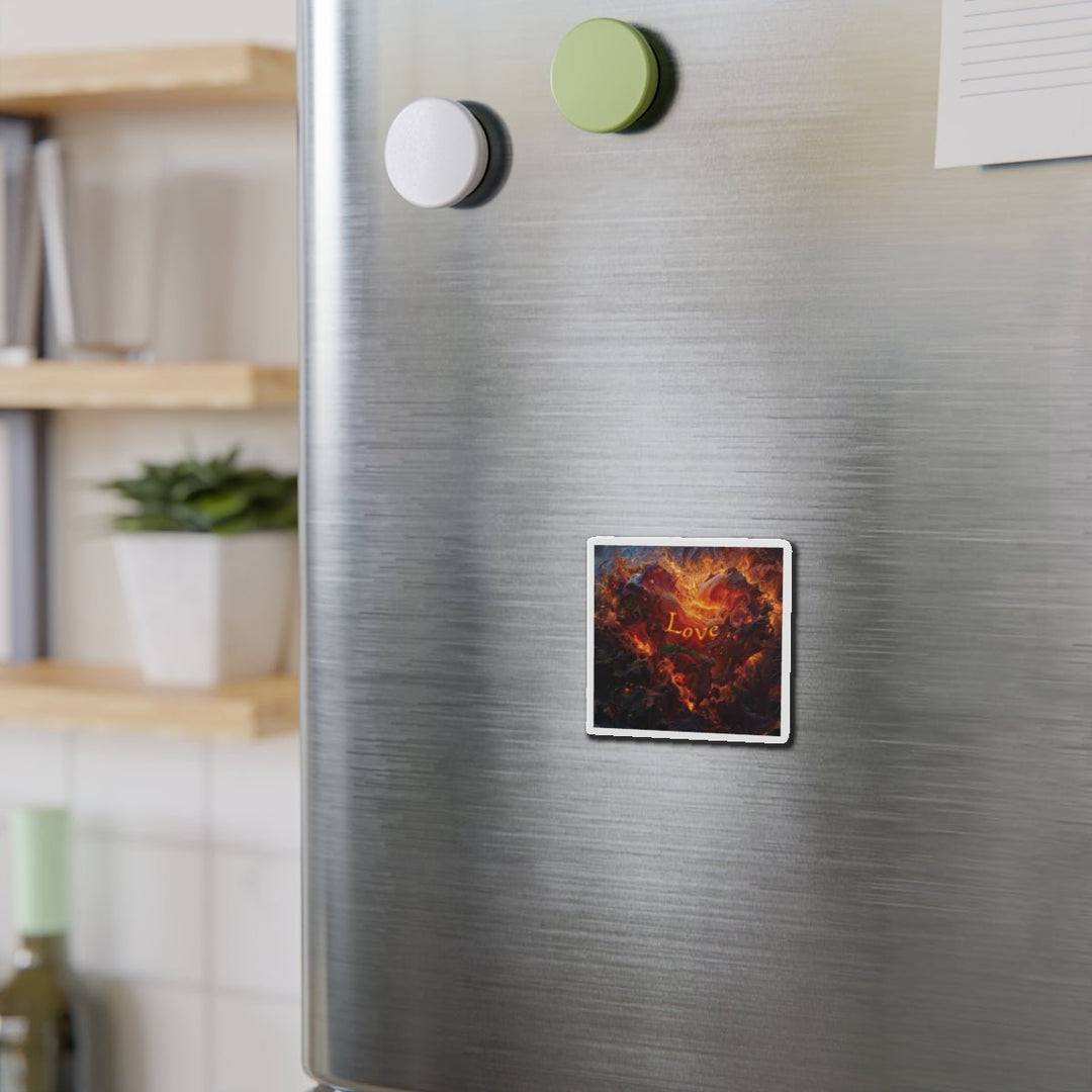 Chaotic Fiery Love - Die-cut Magnet - Home Decor - g(0D·IO) - 6 × 6" - Die-Cut - 1 pc