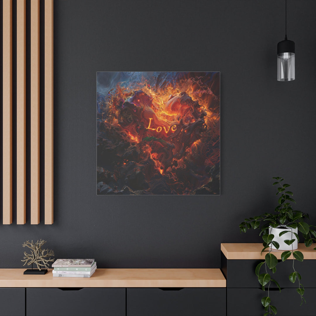 Chaotic Fiery Love - Matte Canvas Print 1.25" - Canvas - g(0D·IO) - 36" x 36" - 1.25" -