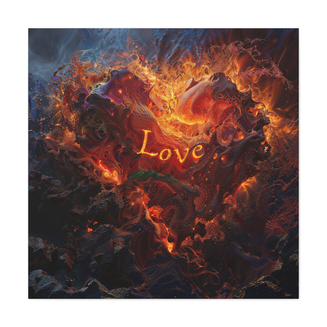 Chaotic Fiery Love - Matte Canvas Print 1.25" - Canvas - g(0D·IO) - 36" x 36" - 1.25" -