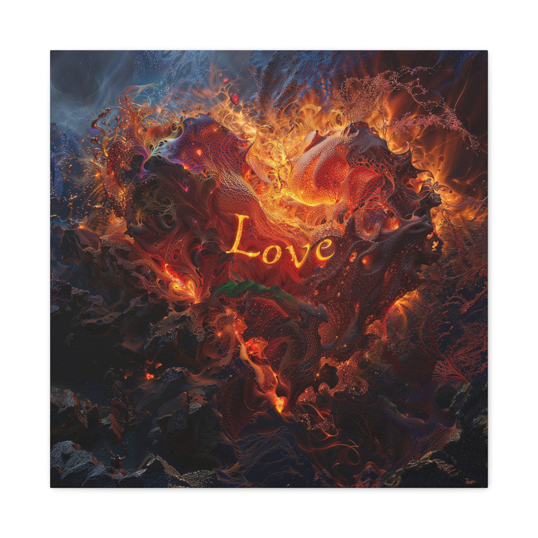 Chaotic Fiery Love - Matte Canvas Print 1.25" - Canvas - g(0D·IO) - 24″ x 24″ - 1.25" -