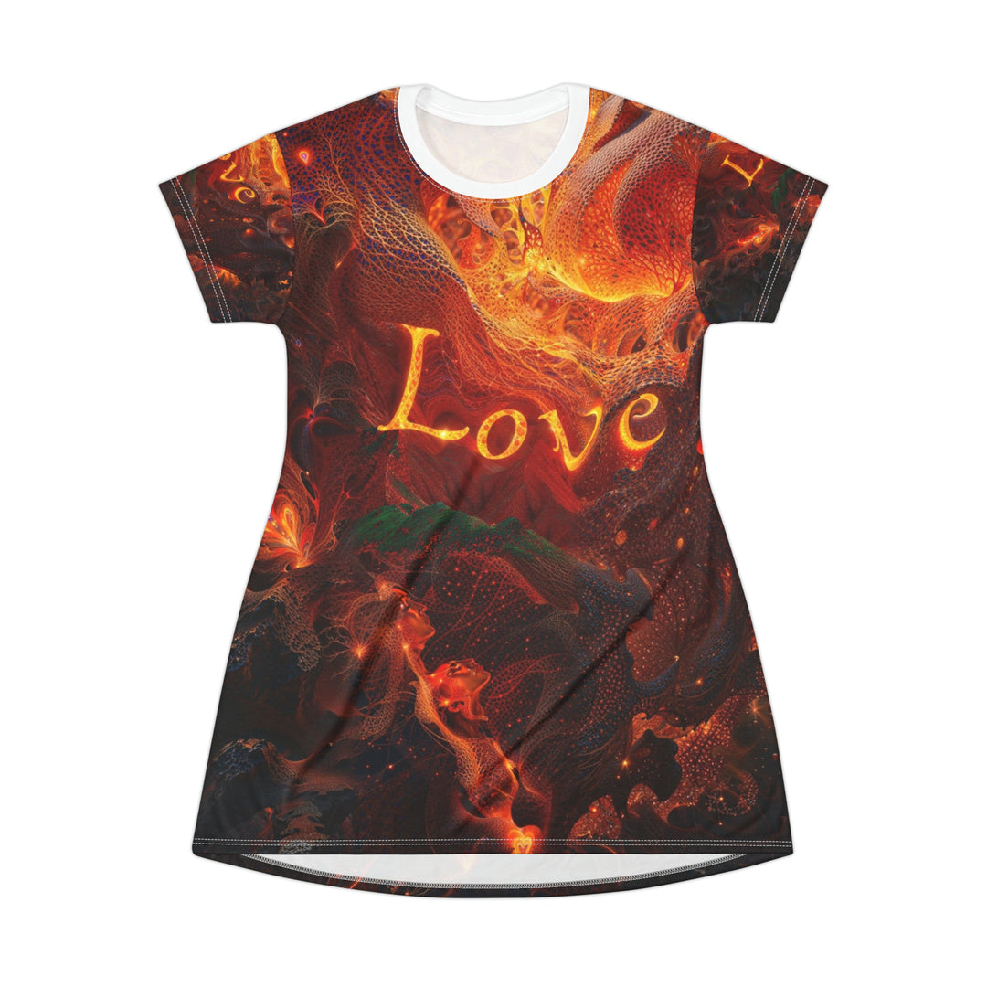 Chaotic Fiery Love - T-Shirt Dress - All Over Prints - g(0D·IO) - XS - -