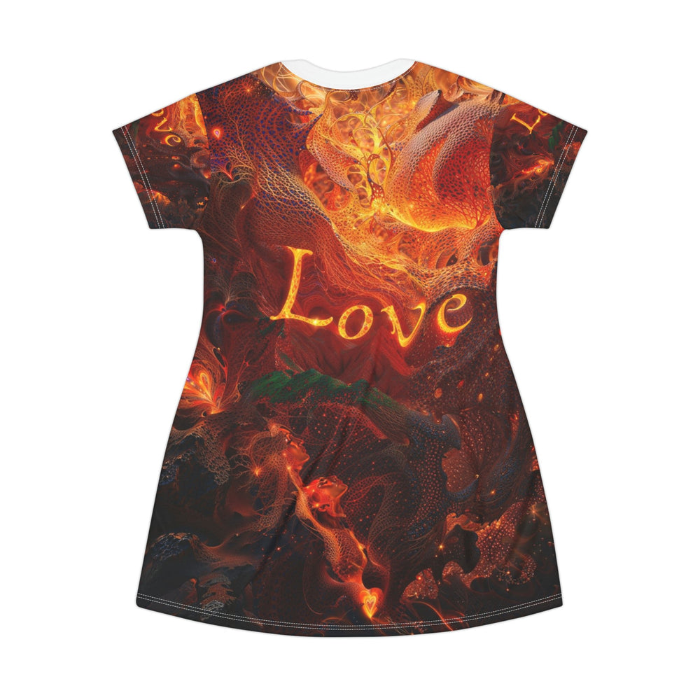 Chaotic Fiery Love - T-Shirt Dress - All Over Prints - g(0D·IO) - XS - -