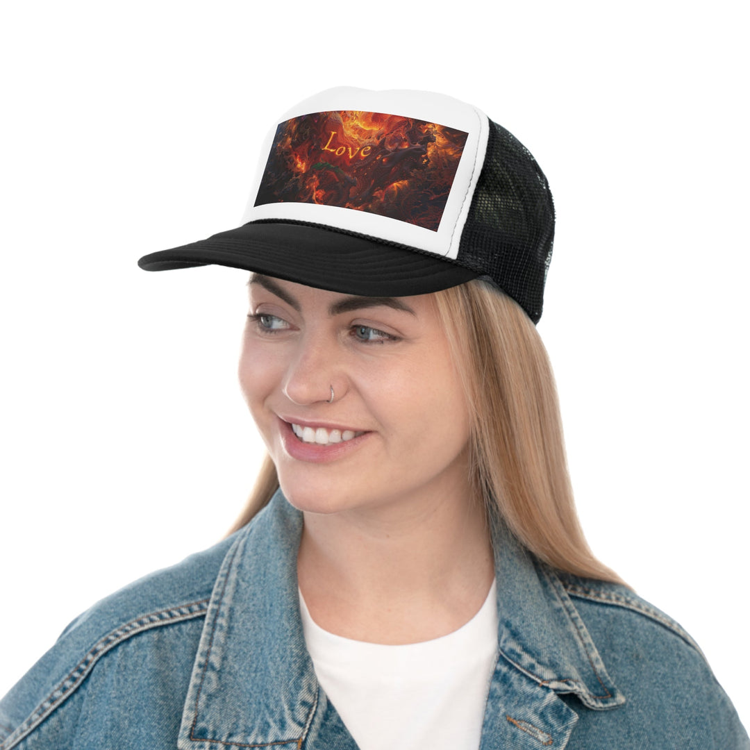 Chaotic Fiery Love - Trucker Hat - Hats - g(0D·IO) - Pink - One size -