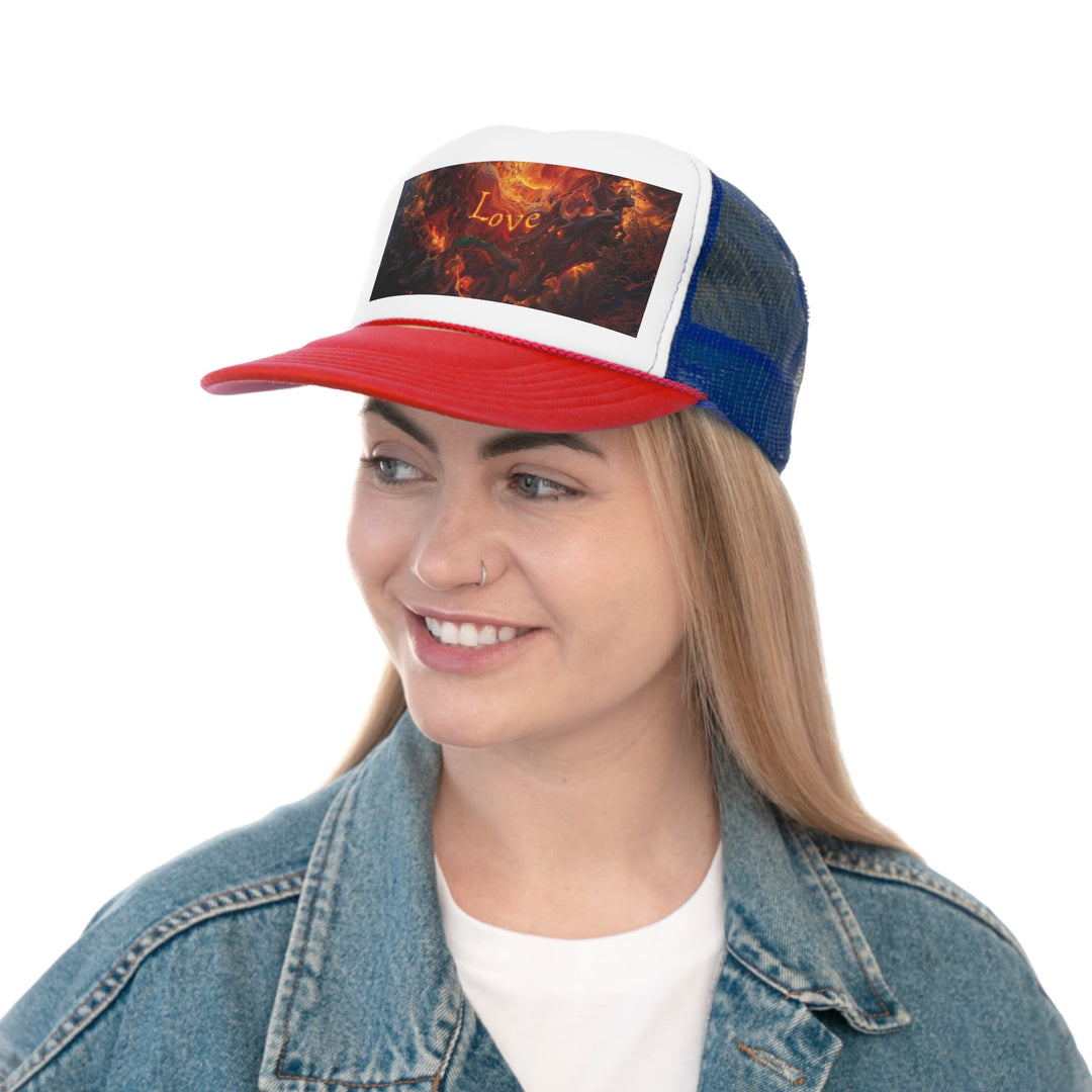 Chaotic Fiery Love - Trucker Hat - Hats - g(0D·IO) - Pink - One size -