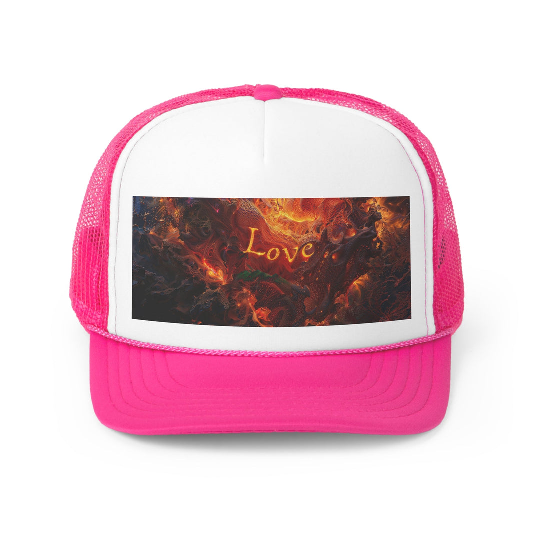 Chaotic Fiery Love - Trucker Hat - Hats - g(0D·IO) - Pink - One size -