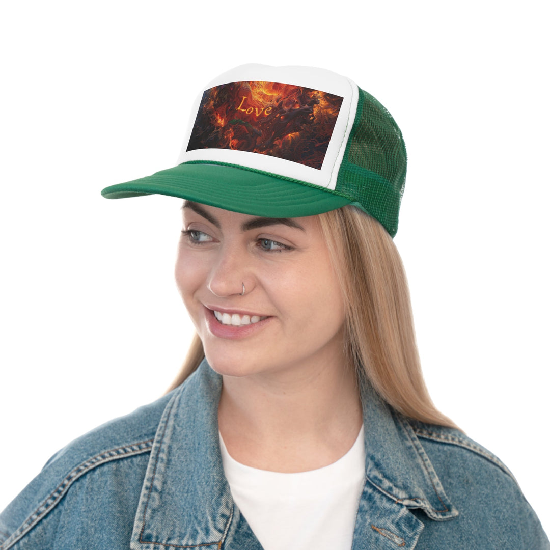 Chaotic Fiery Love - Trucker Hat - Hats - g(0D·IO) - Pink - One size -